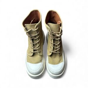 Maeve Anthropologie Brown Leather Combat Boots